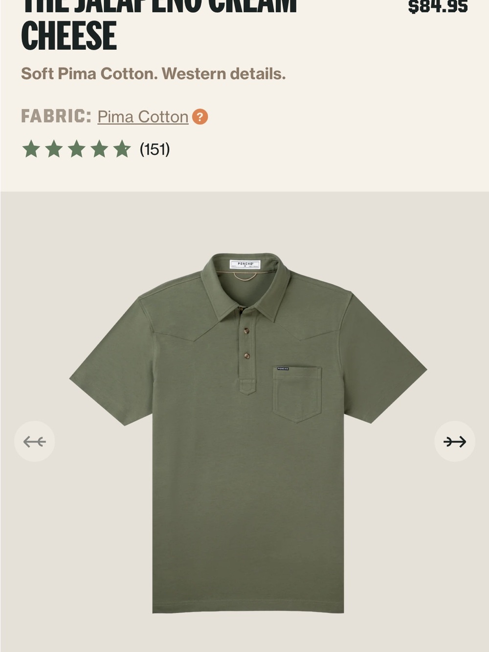 Men's Olive Green Pima Cotton Polo with Chest Pocket - Regular Fit